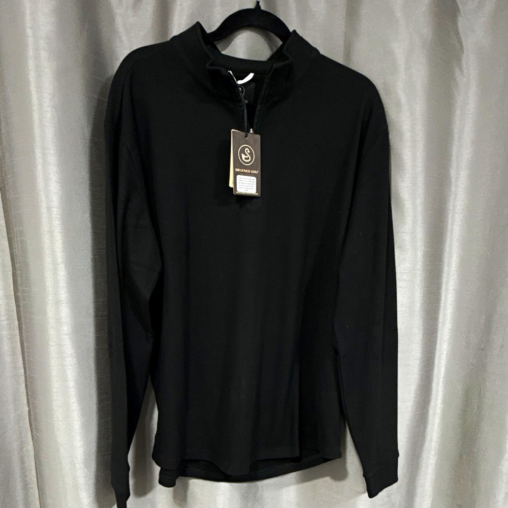Swannies Golf Emery Quarter Zip Black Men's XL
